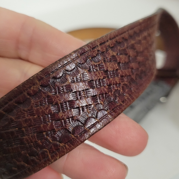 Vintage Railroad Steam Engine Train figural scenic pewter belt with metal buckle - Picture 4 of 10